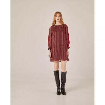 Niza - Vestido corto manga larga rojo de estilo único