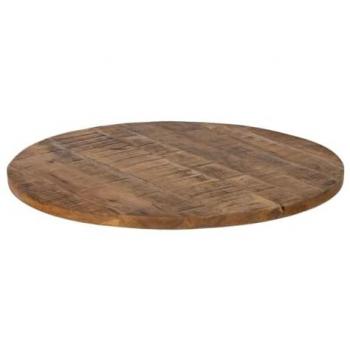 Tablero de Mesa Redondo Beige de Madera de Mango 80x80cm - Diseño Irregular y Originalidad Garantizada