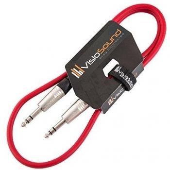 Jack TRS Estéreo 6.35mm 1/4 a Cable Jack TRS / Cable con Audio Balanceado 1m Rojo