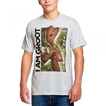 Camiseta Hombre Avengers Gaming Groot Infinity Was Marvel Gray - L