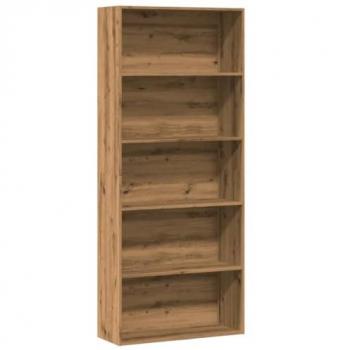 Estantería de madera de ingeniería Roble Artisan 80x30x189 cm, librería, armario para libros, armario de almacenaje