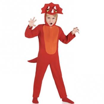 Disfraz de Dinosaurio Triceratops rojo para niños