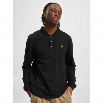 Lyle & Scott Men's Long Sleeve Polo Shirt - Jet Black - Size Large - Cotton - Branded Chest Logo