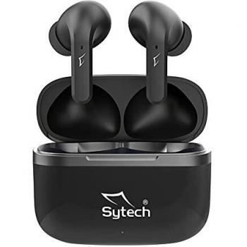 Sytech SYTWS750 - Auriculares Bluetooth True Wireless Q-Vibes con Estuche de Carga, Color Negro