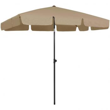 Sombrilla de playa gris taupe 200x125 cm
