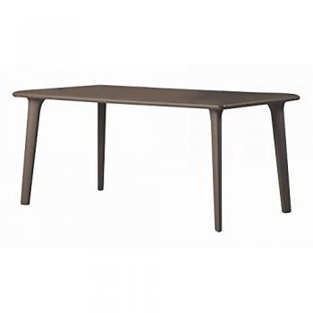 Mesa Jardín New Dessa 160x90 cm - Color Chocolate, Polipropileno, Rectangular, para 4 ó 6 Personas, Robusta, Sobria e Informal, Protección UV para Uso en Patio, Terraza o Por