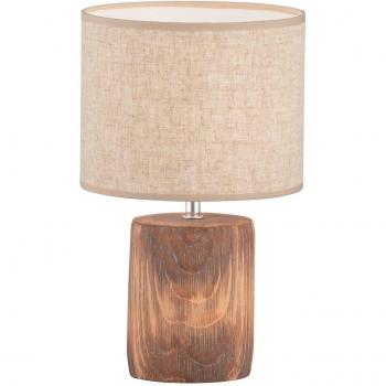 Lámpara de mesa estilo rústico beige con marrón 35 cm - Lipa