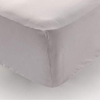 Sábana Bajera Ajustable de Algodón 100% 180 Hilos Gris para Cama hasta 28 cm - Fresca, Transpirable y Suave (Varios Tamaños)