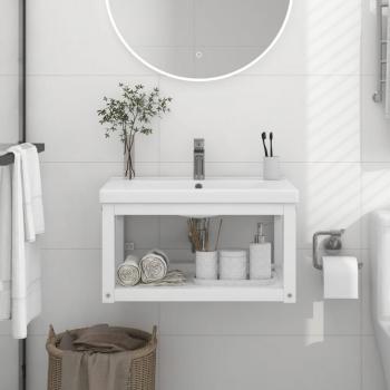 Estructura de lavabo suspendido en hierro blanco 59x38x31 cm
