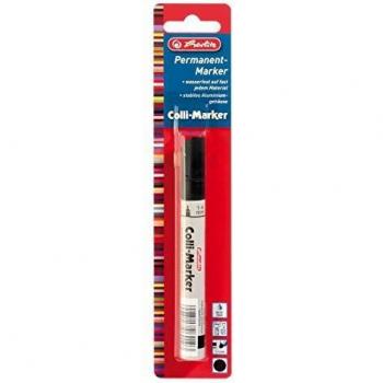 Marcador Permanente Herlitz Negro 1-4 mm, Resistente al Agua, 1 Unidad