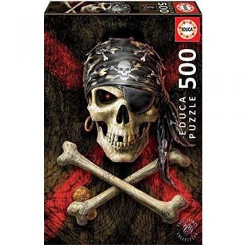 Educa Borras - Genuine Puzzles, Puzzle 500 piezas, Calavera pirata
