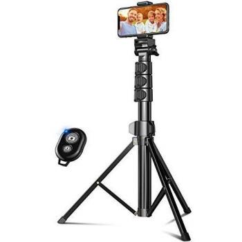 Cocoda Tripode para Movil, 142cm Tripode Palo Selfie Bluetooth Extensible Todo en Uno con Control Remoto, Selfie Stick Compatible con iPhone 12/12 Pro/12 Mini/11 Pro MAX, Galaxy S20 Cámara, Más
