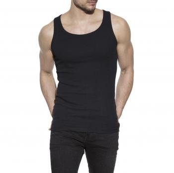 Camiseta SIN Mangas DE CANALÉ ALGODÓN ORGÁNICO, Negro