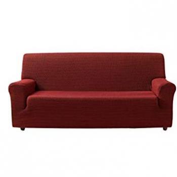 Funda de Sofá Elástica Moderna Vega | Tejido Resistente Rojo | Para Sofás de 4 Plazas (220 a 260 cm)