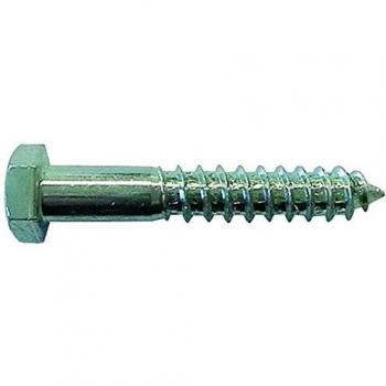De madera tornillo DIN 571, acero 4.8, Reducido entre enrollada de rosca, de acero galvanizado de colour azul