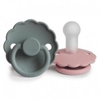 FRIGG Chupete de Silicona para 0-6 Meses en Colores Baby Pink/French Gray, Pack de 2 Unidades