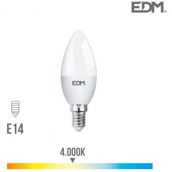 Bombilla vela LED E14 7W 600lm 4000K luz día Ø3,6x10,3cm EDM