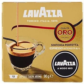 Cápsulas de café A Modo Mio, de Lavazza, calidad oro, 1 paquete de 12