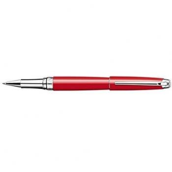 CARAN D'ACHE 4779-770 - Roller Caran D'Ache Leman Laca China Roja Escarlata Adornos Plateados Rodiados Con Estuche Punta Media