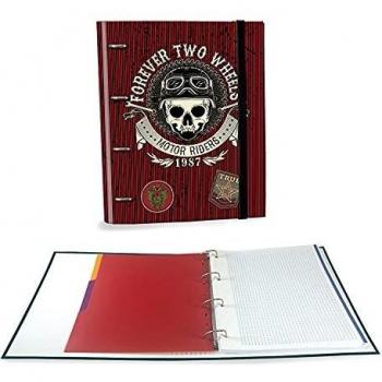 Senfort Katacrak - Raccoglitore in cartone DIN A4, con 120 fogli e 4 anelli, 32 x 28 x 4 cm, colore: rosso