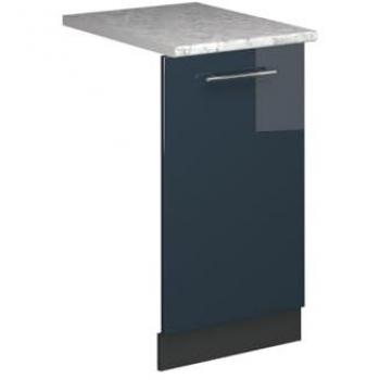 Panel Frontal para Lavavajillas Fame-Line, Azul Oscuro Alto Brillo, 45 cm, Efecto Mármol
