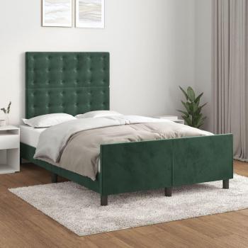 Cabecero de terciopelo verde oscuro con estructura cama 120x190 cm Vidaxl