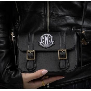 Bolso Satchel Miércoles Academia Nevermore Negro 18 x 13,5 cm