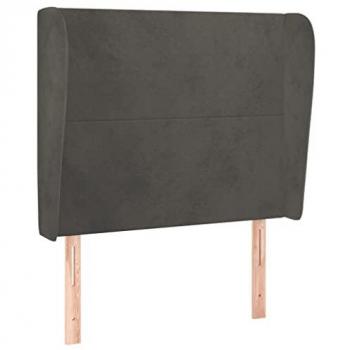 Cabecero con orejas de terciopelo gris oscuro 83x23x118/128 cm vidaXL - Gris
