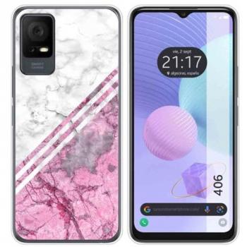 Funda Silicona para TCL 406 con diseño de Mármol 03 y Dibujos