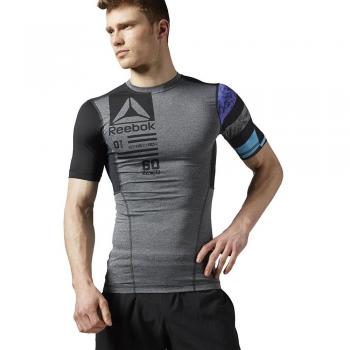 Reebok - One Series Activchill SS Compression Top, color marrã³n, talla L