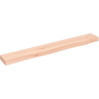 Estante de pared de madera maciza de roble sin tratar 80x10x4 cm