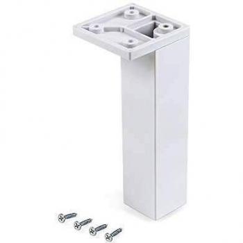Emuca - Patas para mueble, Pies de plástico para muebles color cromado, Lote de pies con tornillos de montaje, varios modelos
