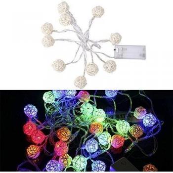 iEFiEL Tiras de LED Luces Colgantes de Bolas Roten Lámparas Decoradas Interior Guirnaldas Luminosas para Navidad Fiestas