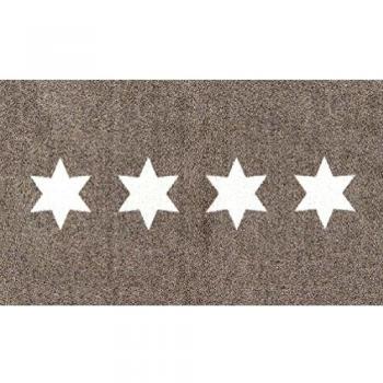 F & S SHOE-CLEANER 65 X 110 CM ESTRELLAS GRIS PARDO felpudo alfombra de alta calidad, robusto. Para la entrada , pasillo o en la cocina. Lavable a máquina a 30 grados. Fabricado en Europa occidental.