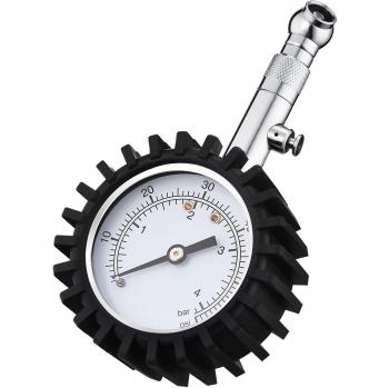 OMorc Manómetro de Precisión Digital o Medidor para Neumáticos con Gran Pantalla de 2 Pulgadas, Material de Metal, Rango de Medición 0-60 PSI y 360° Grados Rotación Ventosa para Cualquier Modelo de Coche u otros Vehículos con Neumáticos Inflables.