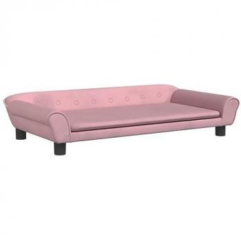 Sofá para niños de terciopelo rosa 100x50x26 cm
