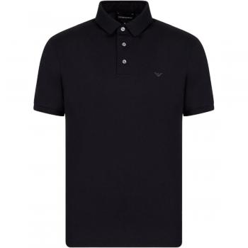 Emporio Armani Men's Regular Fit Short Sleeve Polo Shirt in Navy Blue, Size M