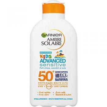 Garnier Ambre Solaire Advanced Sensitive Kids Protección Solar para niños Spray gachette de protección, IP 50 +, 200 ML Leche hidratante 200 ml