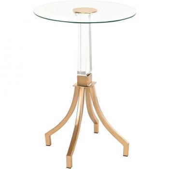 Mesa auxiliar DKD Home Decor Dorado Metal Acrílico 42 x 42 x 60 cm