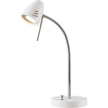 Lámpara de mesa atenuable Lindby Heyko moderna en blanco, hecha de metal, para salón y comedor, con 1 bombilla GU10