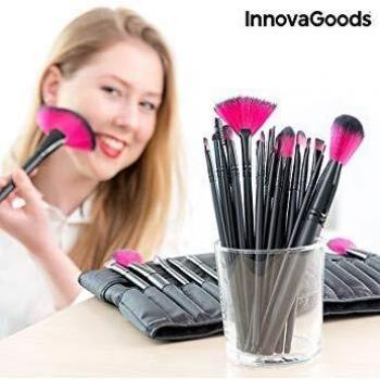 InnovaGoods Set de Pinceles y Brochas de Maquillaje - 25 Piezas