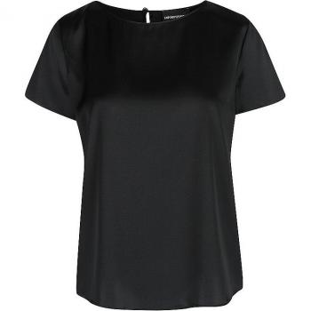 Emporio Armani Women's Black Silk Blend T-Shirt, Size XL