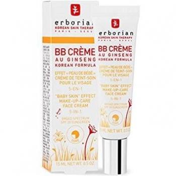 Erborian BB Crème Au Ginseng 15ml - BB Cream, lightweight formula, provides natural coverage, enhances skin tone, hydrates and nourishes skin, contains ginseng extract for anti-aging benefits, suitable for all skin types