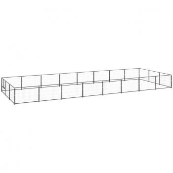 vidaXL Dog Kennel Black 24 m² Steel