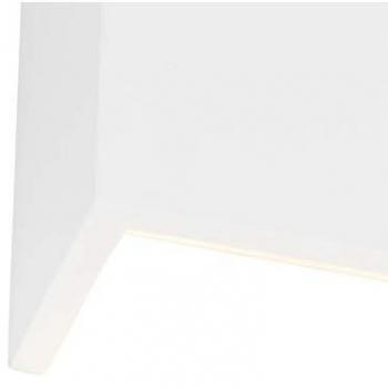 Aplique moderno blanco Colja Novo, diseño rústico en yeso, compatible con LED, 1 x 25W máximo