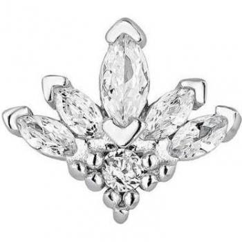 Ear Candy - Piercing Maher de plata bañado en rodio.