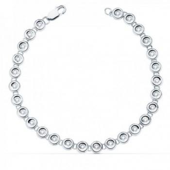 Pulsera Plata Ley 925m Mujer Formas Ovaladas Nácar 16 cm.