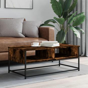 Mesa de centro de madera de ingeniería 100x51x40 cm en color Negro, Roble Sonoma y Roble ahumado - Mesita de Salón o Comedor o Auxiliar - Mesa de Café Meuble Salón