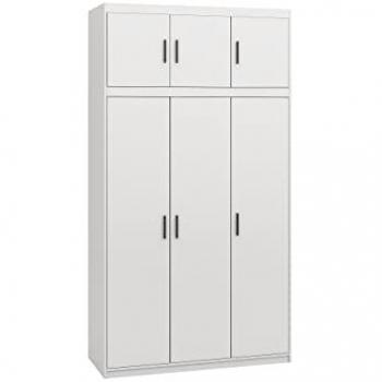Armario Tucson 150 Blanco con Bisagras, 246x133x53cm, 7 Estantes