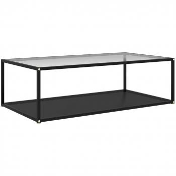 Tempered Glass Coffee Table - Transparent and Black 120x60x35 cm